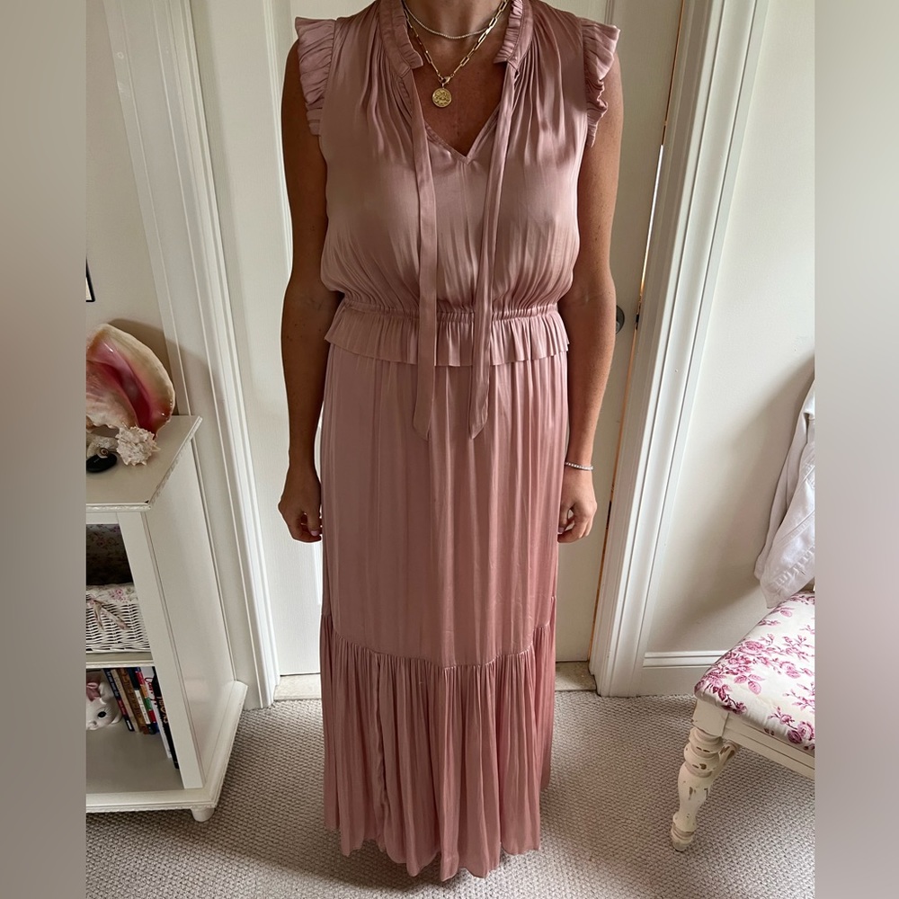 BANANA REPUBLIC silk blush long dress